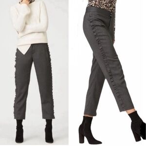 CLUB MONACO Gray Pants With Side Ruffle Trim Size 2